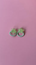 Sparkly Mint Green Star Hair Ties