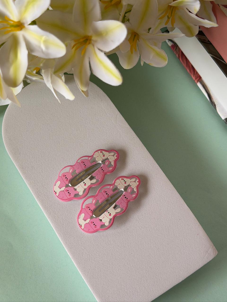 Bunny Duo Snap Hair Clips