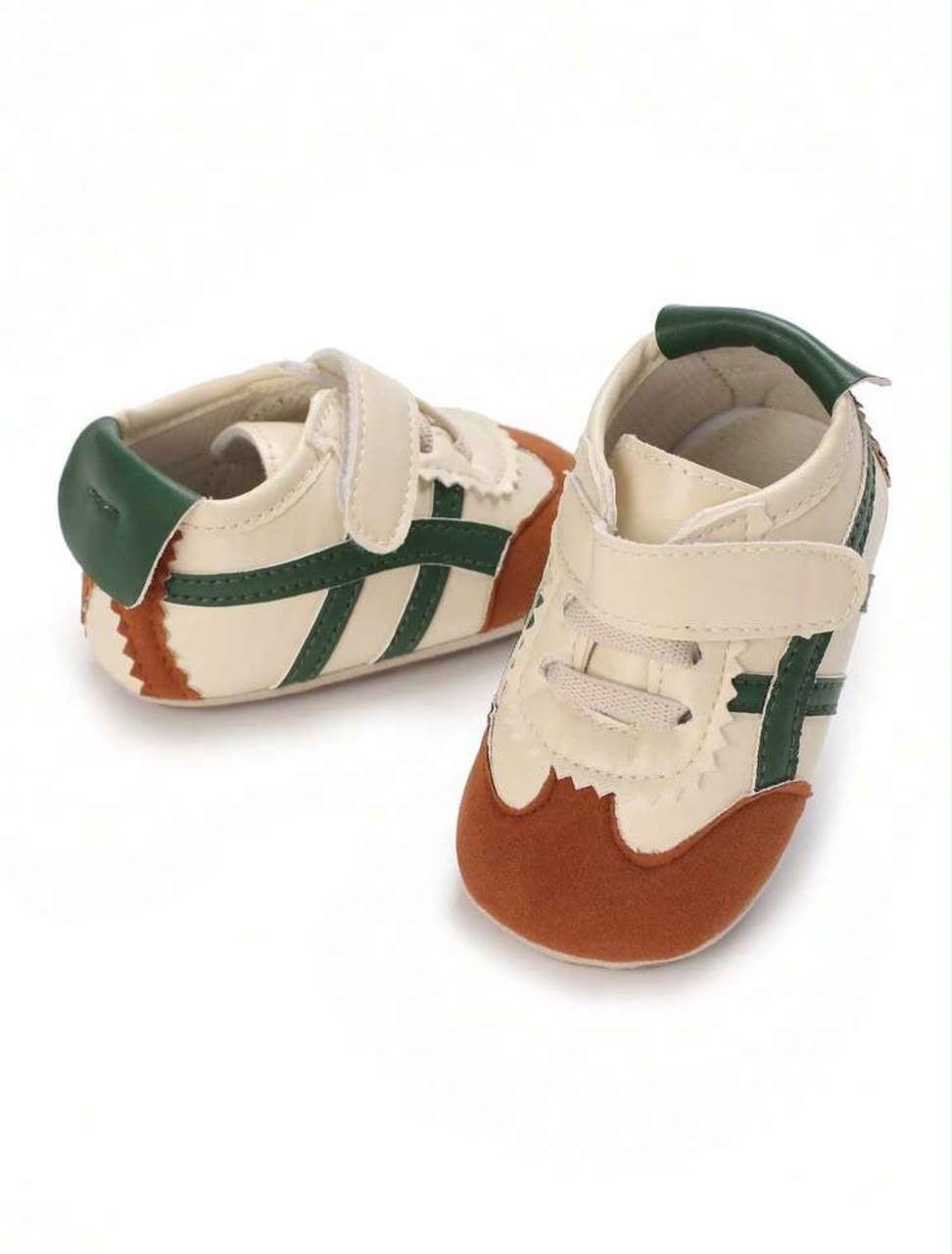 Baby Boy Sneakers | Green & Brown | 6–12 Months