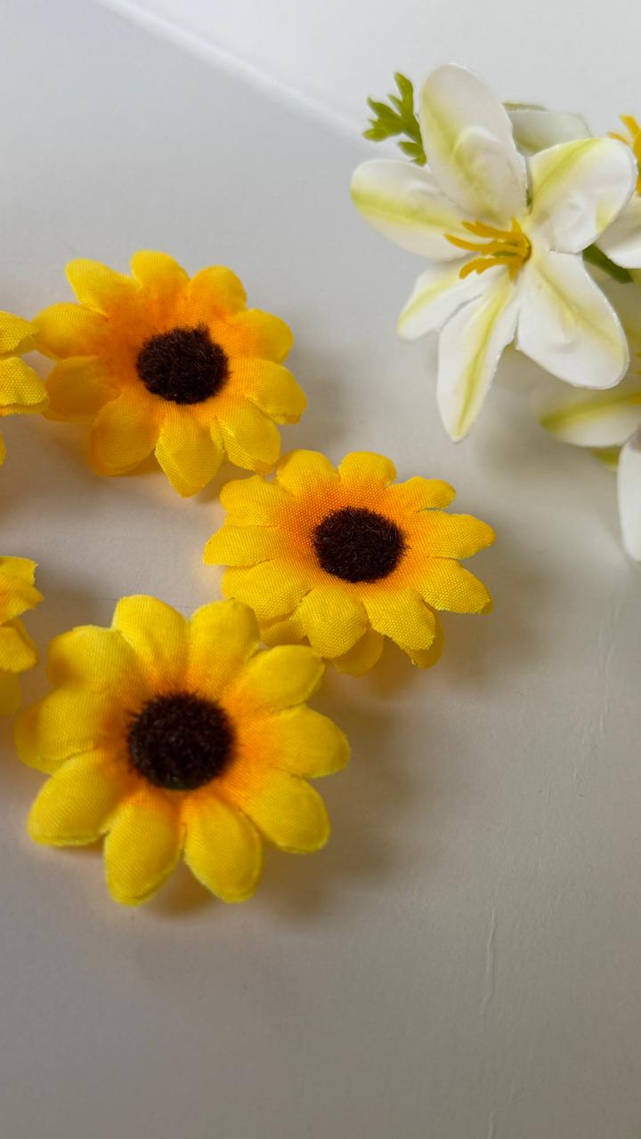 Girls Yellow Sunflower Hair Accessories Set