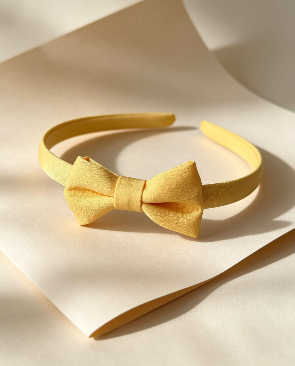 Pastel Yellow Bow Headband