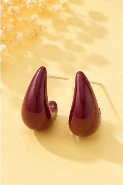 Burgundy earrings - Vintage