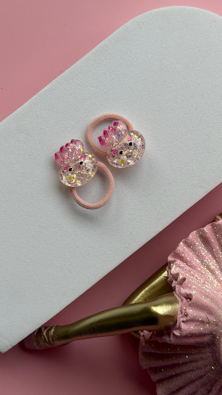 Pink Glitter Jellyfish Hair Ties