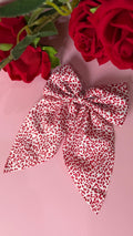 Chic Red Cheetah Print Hair Bow