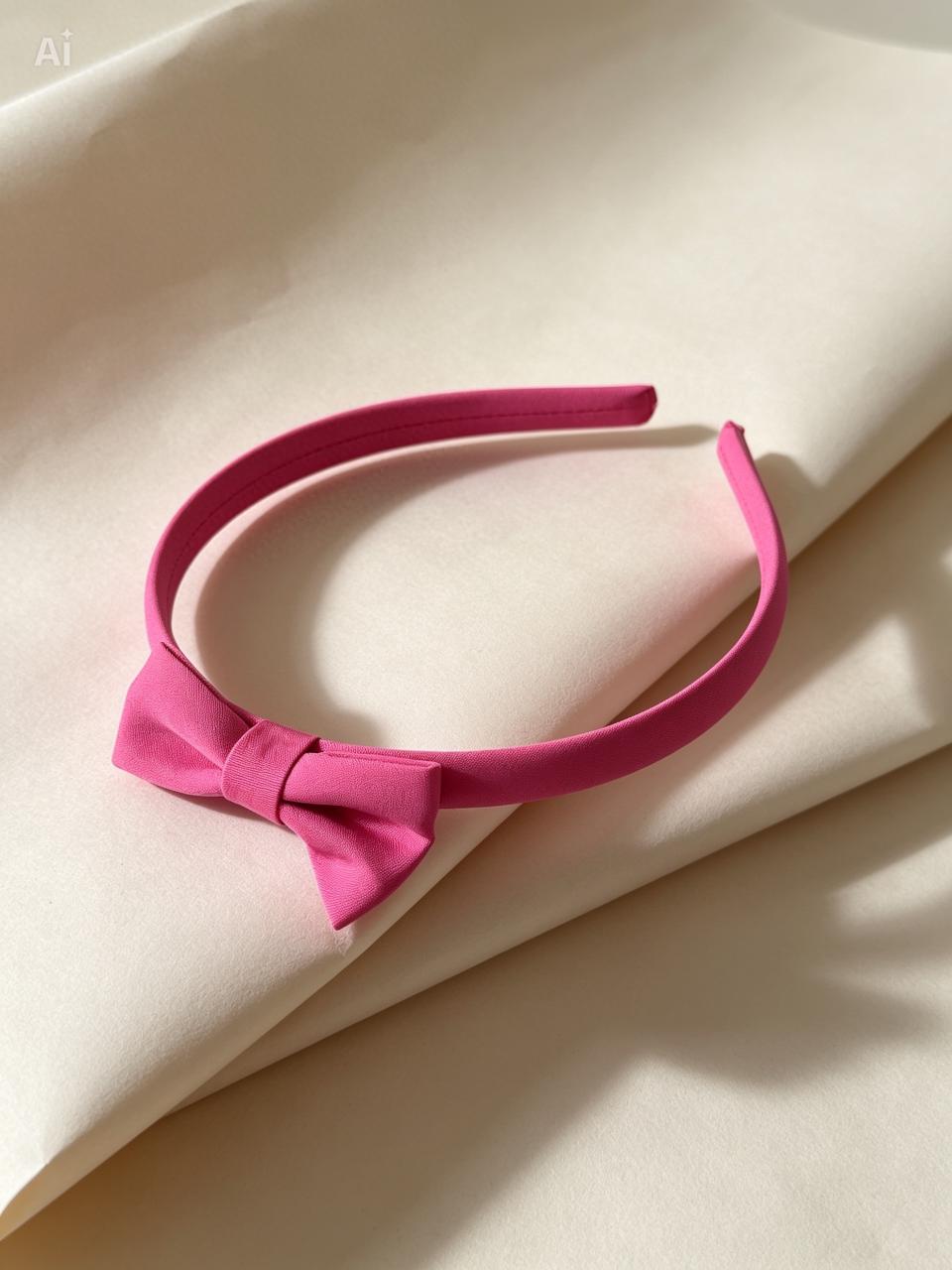Hot Pink Floral Bow Headband