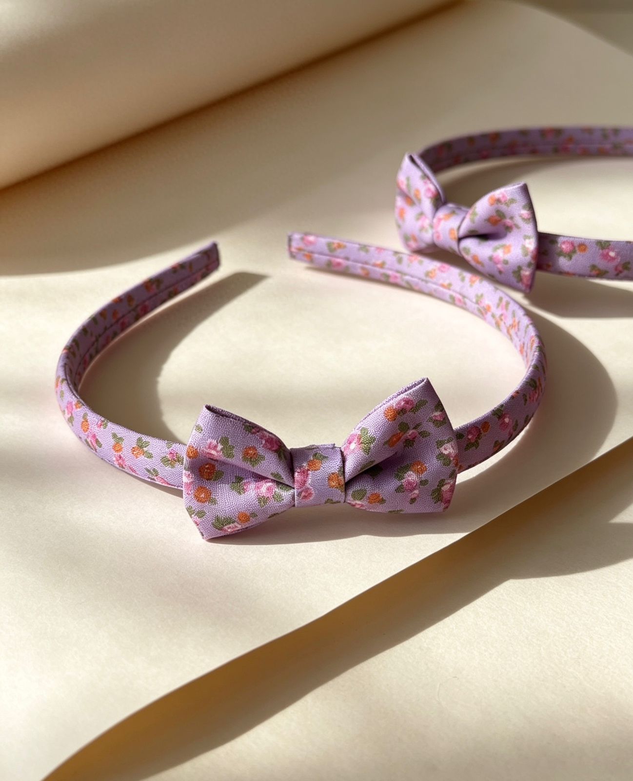 Lavender Floral Bow Headband