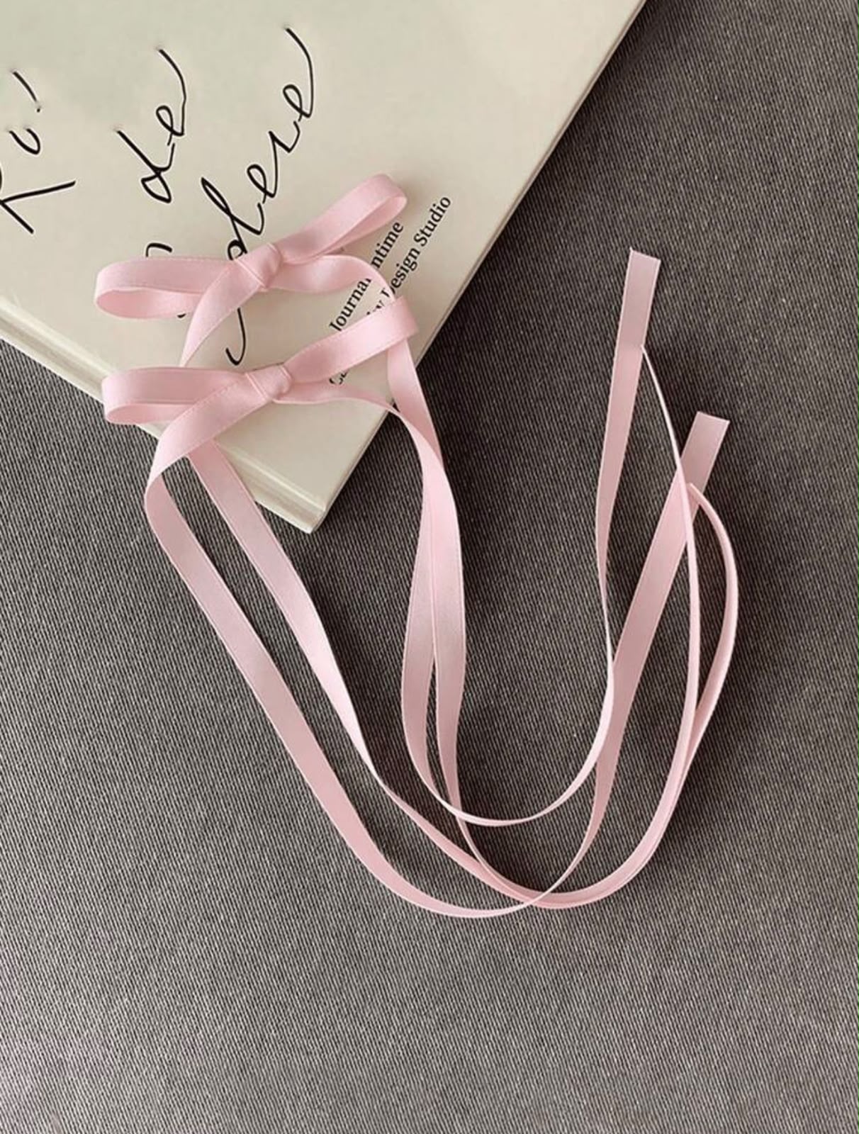 Long Tail Satin Ribbon Bow Hair Tie – Pastel Streamer Hair Accessory