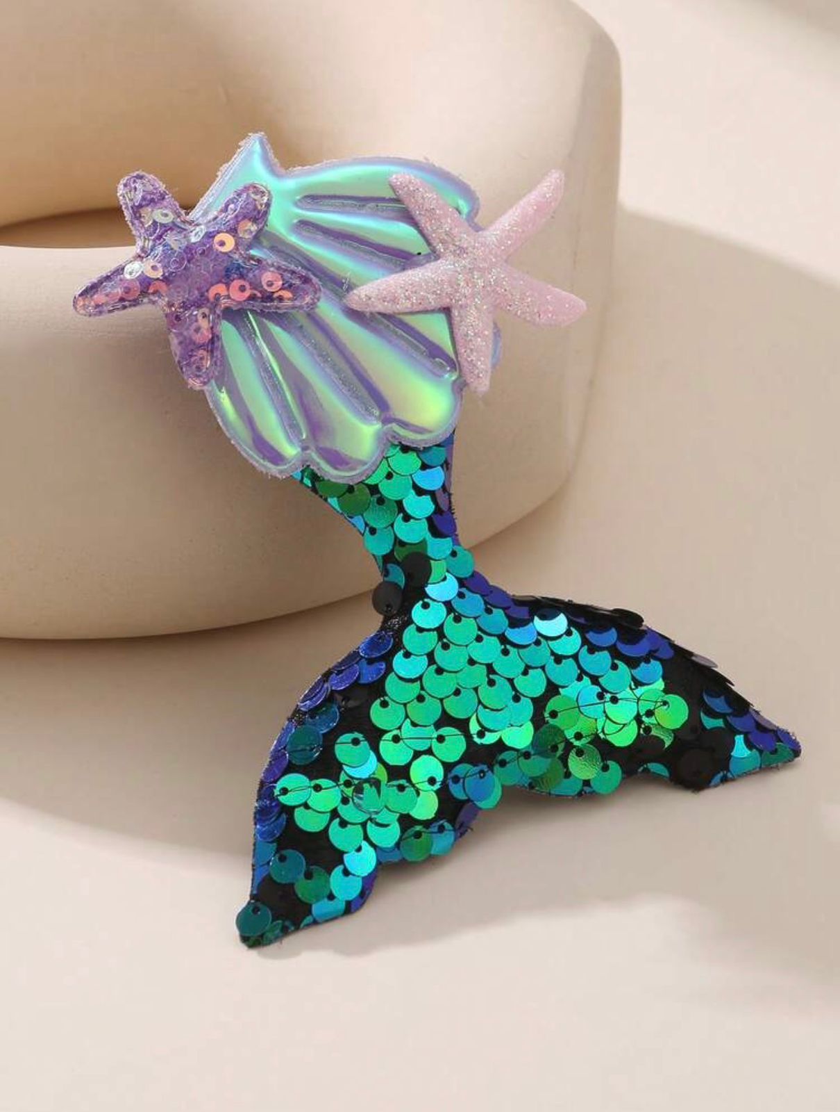 Green Mermaid Tail Hair Clip