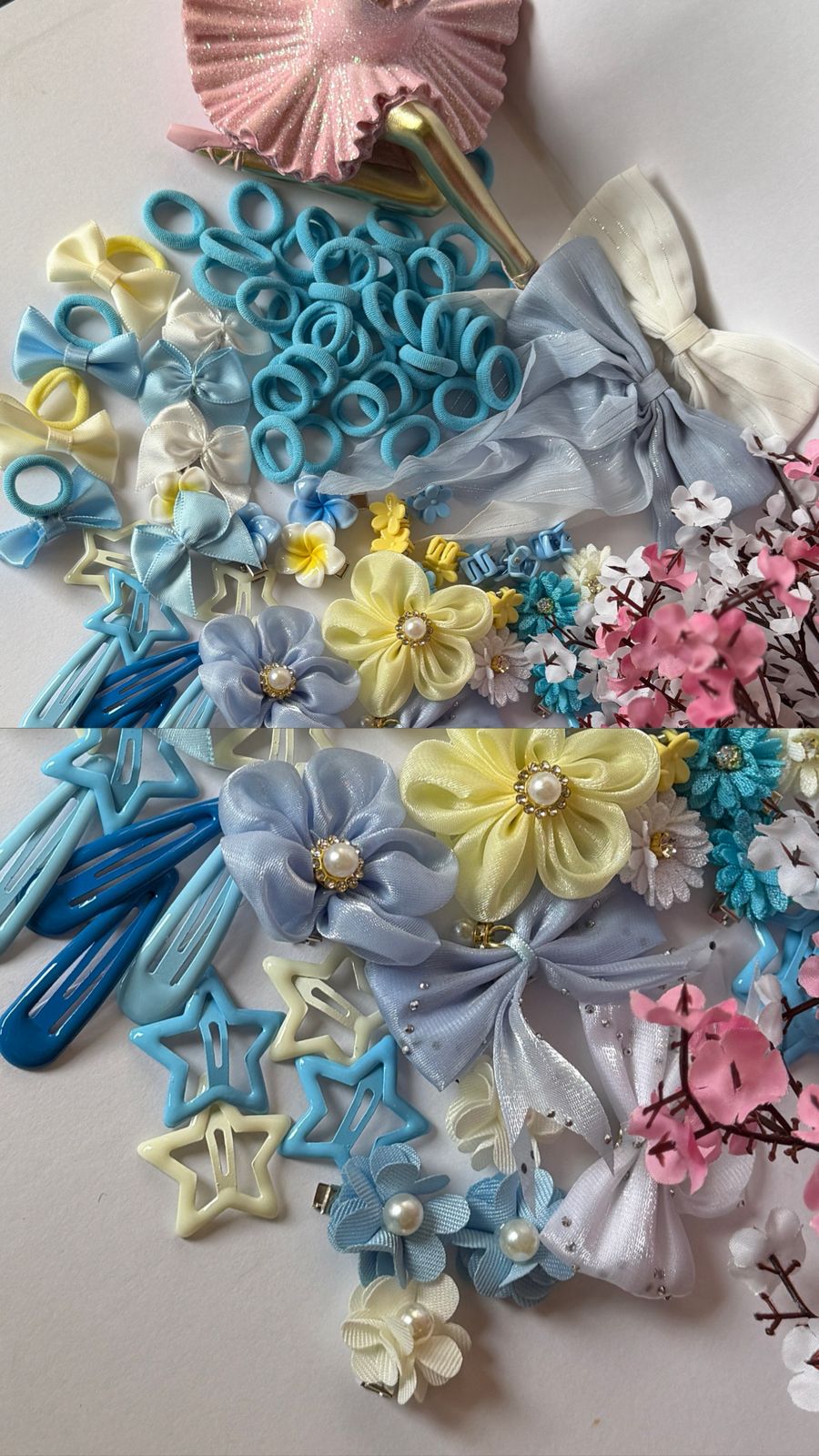 Blue & Yellow Hair Accessories Mega Set for Girls | Kids Gift Box