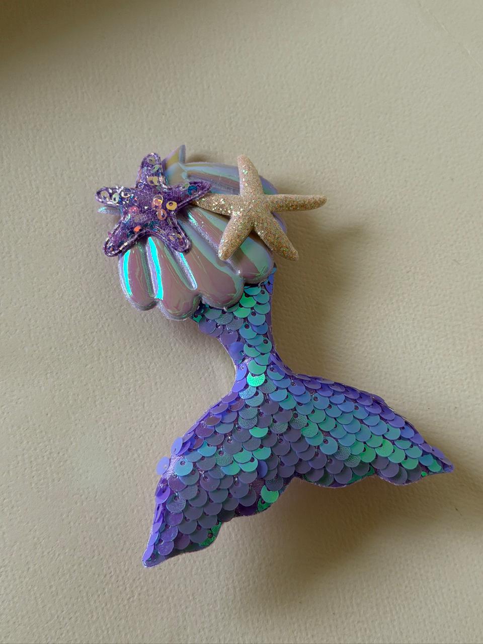 Purple Mermaid Tail Hair Clip