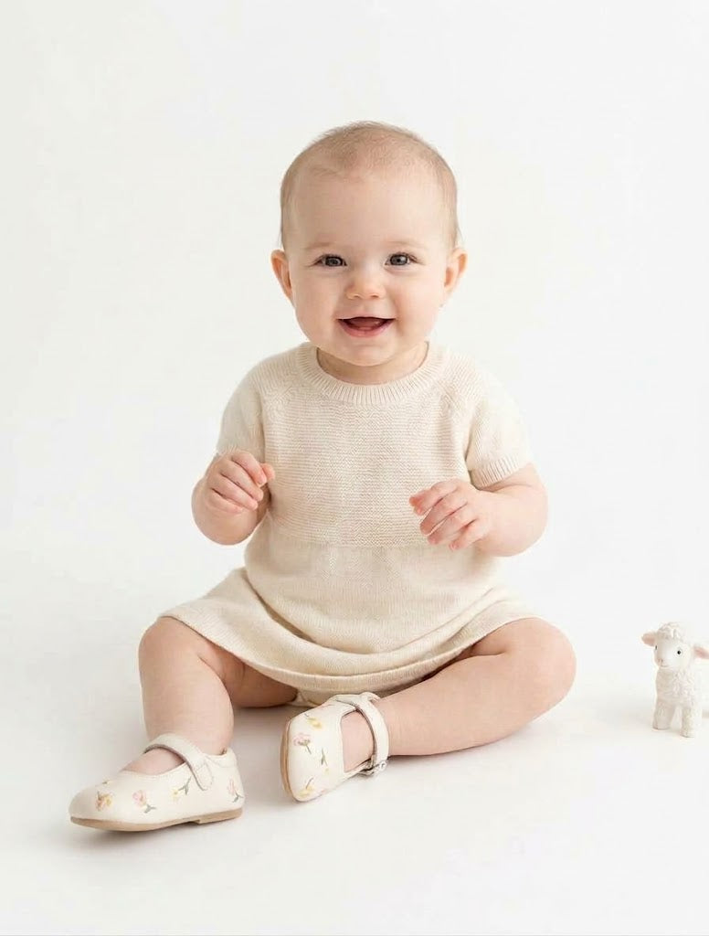 Baby Girl Mary Jane Shoes | Floral Embroidered First Walker Shoes | 6 to 12 month