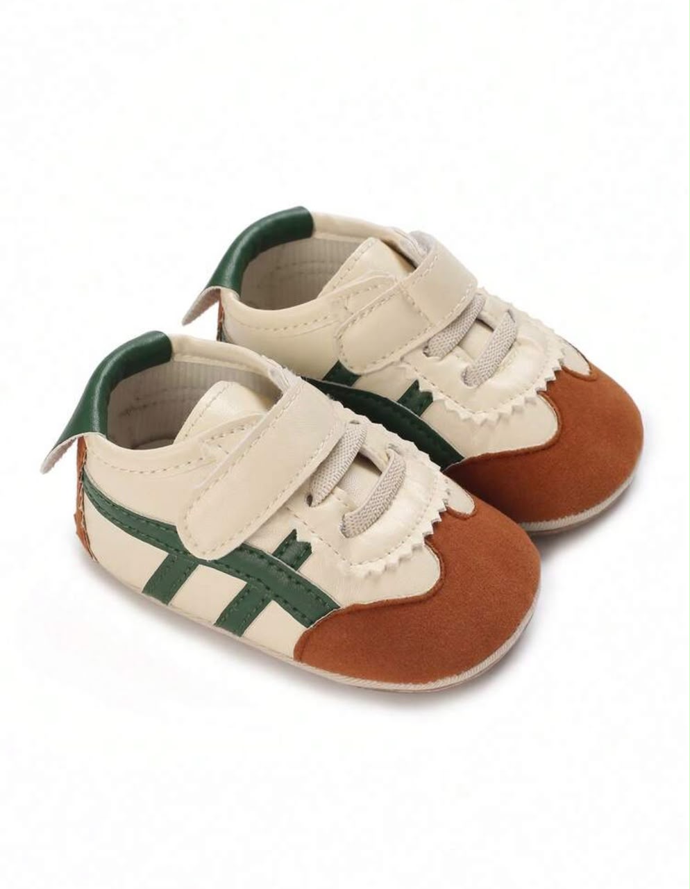 Baby Boy Sneakers | Green & Brown | 6–12 Months