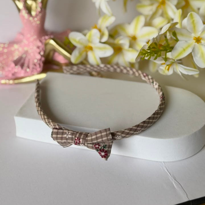 Vintage Floral Gingham Headband