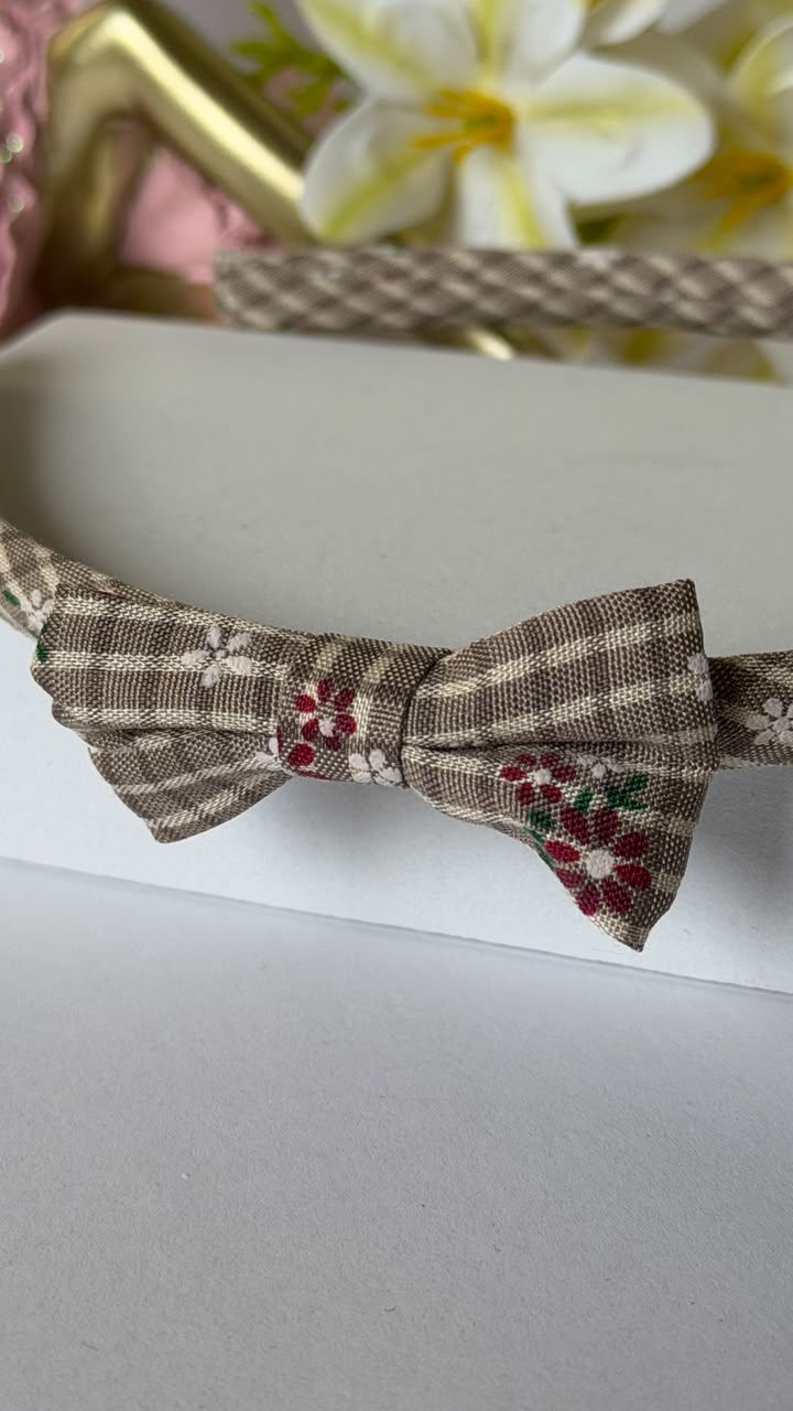Vintage Floral Gingham Headband