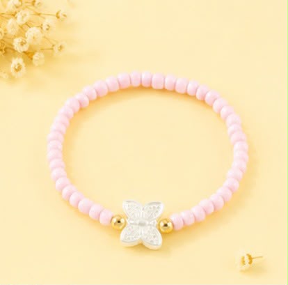 Pastel Beaded Butterfly Bracelets |Stackable Seed Bead Bracelets with Gold Accents & Mother-of-Pearl Butterflies
