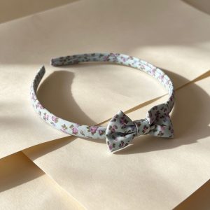 Pastel Blue Floral Bow Headband