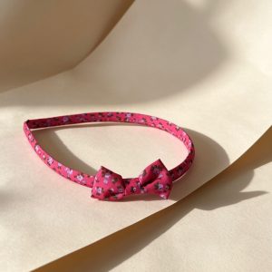 Pink Floral Bow Headband