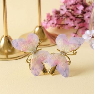Dreamy Cotton Candy Butterfly Hair Clips