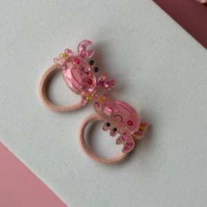 Pink Glitter Crab Hair Ties