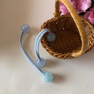 Sky Blue Pearl Bead Hair Ties
