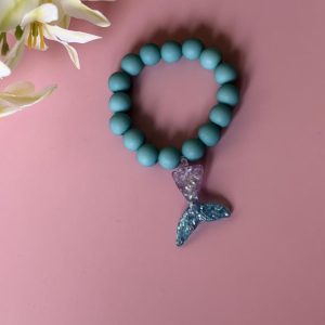 Girls Teal Mermaid Tail Beaded Bracelet