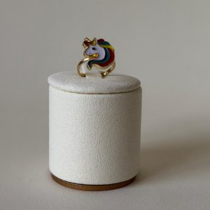 Rainbow Unicorn Enamel Ring