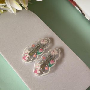 Bunny & Tulip Snap Hair Clips