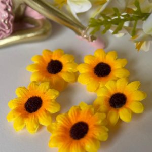 Girls Yellow Sunflower Hair Accessories Set