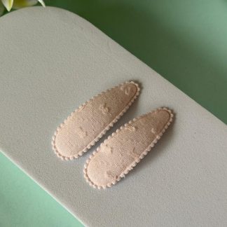 Nude Pink Bobble Fabric Hair Clips