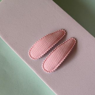 Blush Pink Woven Snap Hair Clips