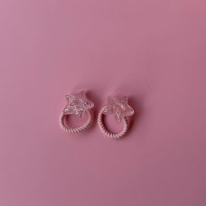 Sparkly Soft Pink Star Hair Ties