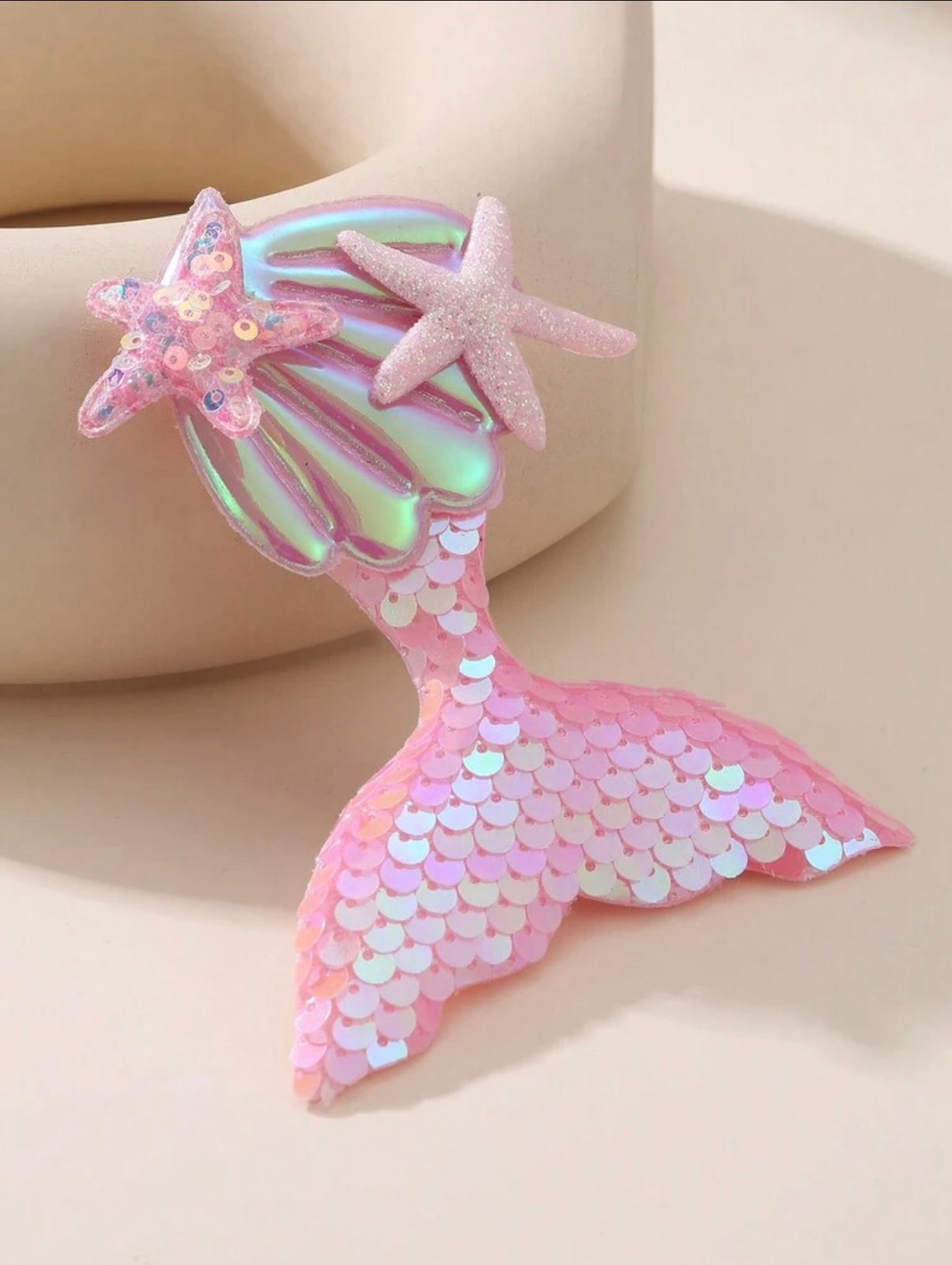 Pink Mermaid Tail Hair Clip