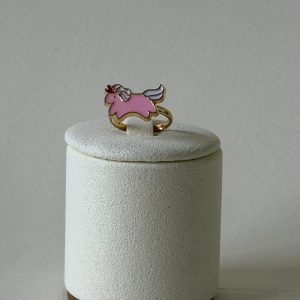 Pink Unicorn Enamel Ring