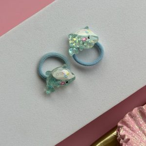 Pastel Blue Glitter Dolphin Hair Ties