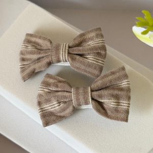 Cocoa Stripe Bows