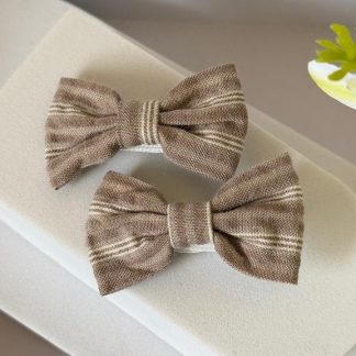 Cocoa Stripe Bows