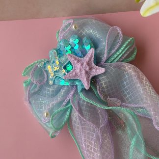 Mermaid Sequin Bow Hair Clip