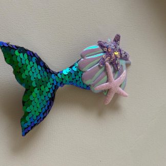 Green & Blue Iridescent Mermaid Tail Sequin Hair Clip