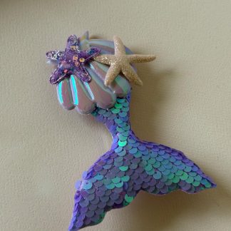 Purple Mermaid Tail Sequin Hair Clip