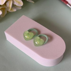Glitter Heart Hair Ties