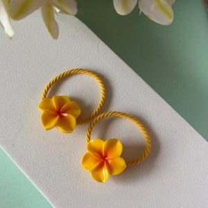 Plumeria Flower Hair Ties