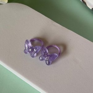 Lavender Glitter Butterfly Hair Ties