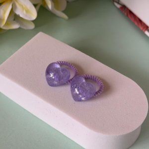 Lavender Glitter Butterfly Hair Ties