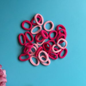 Mini Elastic Hair Ties Set – Pink Mix