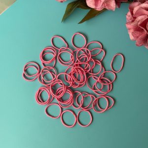 Mini Elastic Hair Ties – Pink