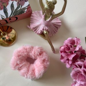 Blush Pink Fluffy Scrunchie