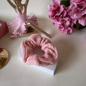 Blush Pink Waffle Scrunchie