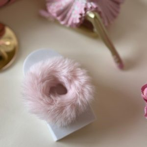 Petal Pink Mini Fluffy Scrunchie