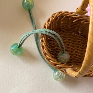 Mint Green Pearl Bead Hair Ties