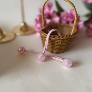 Blush Pink Pearl Bead Hair Ties